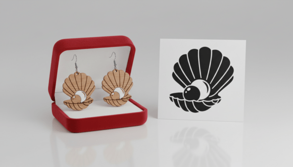 Download Pearl Shell Earring Laser Cut Design - Laser cut Collection