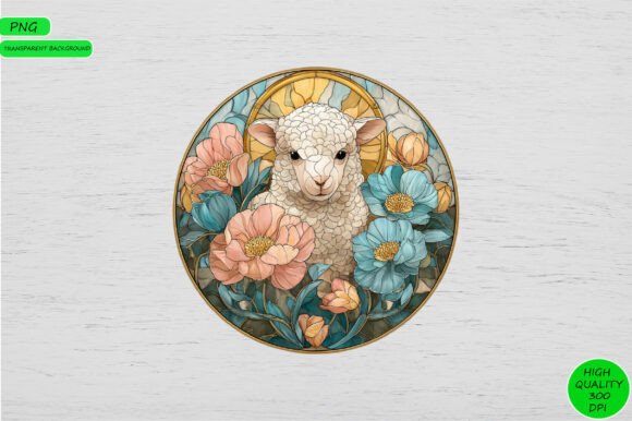 Download Stained Glass Lamb PNG - Lamb png Collection